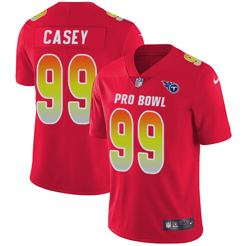 Nike Titans #99 Jurrell Casey Red Men's Stitched NFL Limited AFC 2018 Pro Bowl Jersey - Click Image to Close
